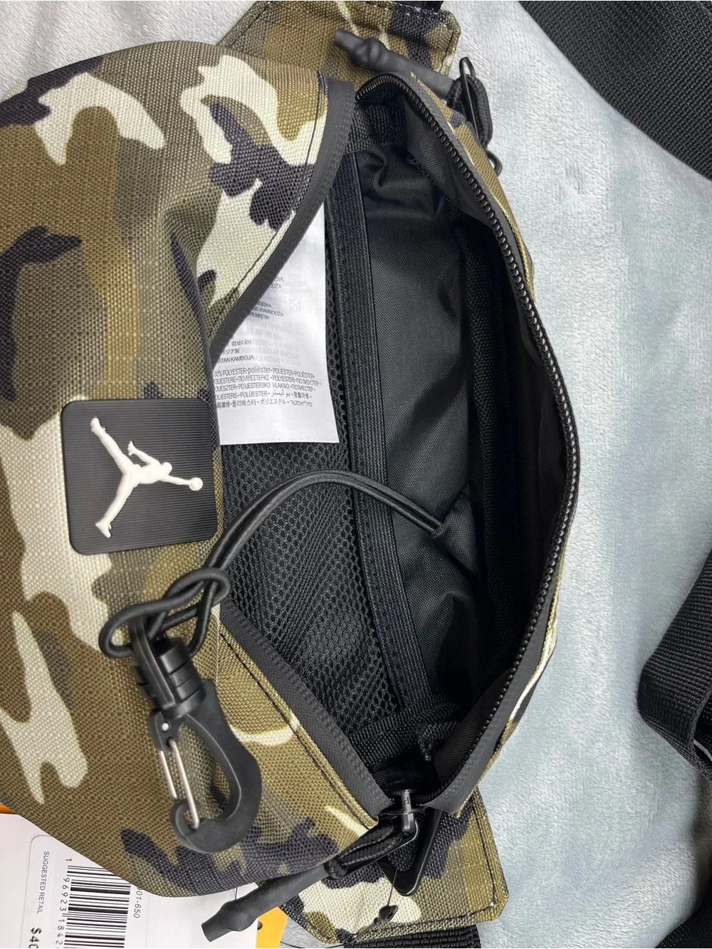 Jordan Olive Camo Belt Bag with Black Strap